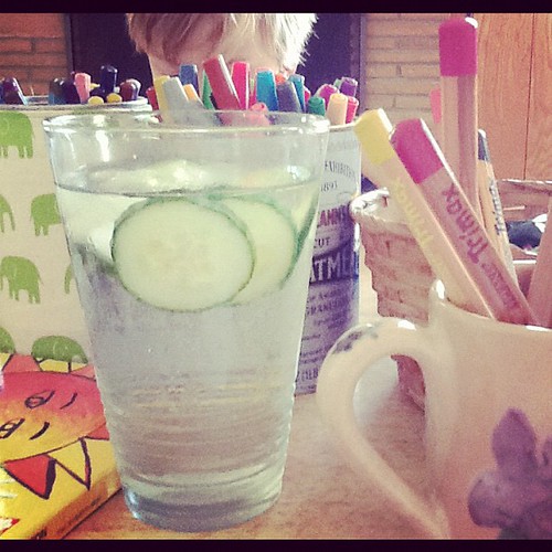 Cucumber water and coloring