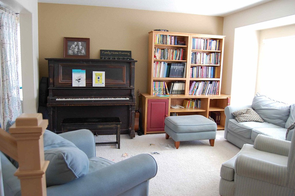 the front room with the piano
