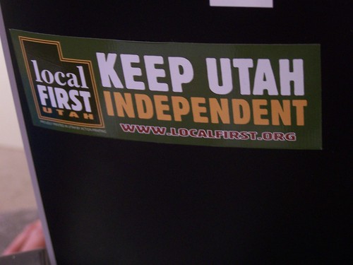 Local First Utah sticker, Fice Clothing boutique, Salt Lake City