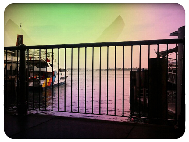 waiting by the ferry warf