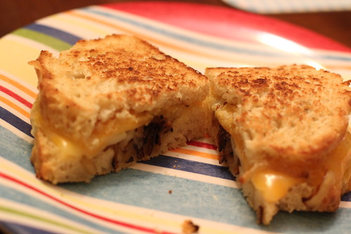 Beer bread grilled cheese
