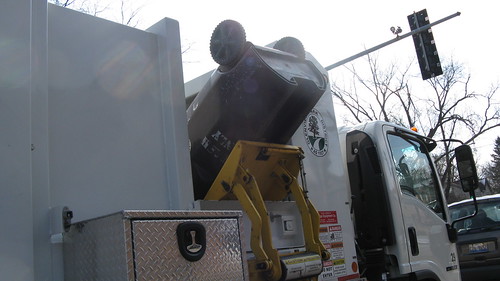 Small side loading garbage truck.  Glenview Illinois USA. Early March 2012. by Eddie from Chicago