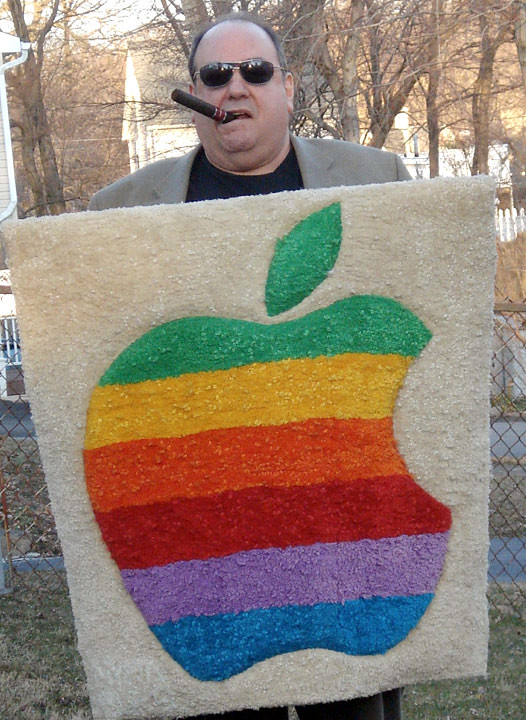 Don Metzger with Rare 1984 Apple Rainbow Logo Wall Hanging