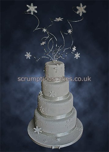 Wedding Cake 824 White Snowflakes