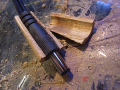 Wooden casing for 5V end power plug