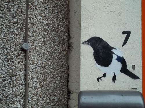 Magpie Number 7, painted on a wall in Division Street, Sheffield, by John Dowswell