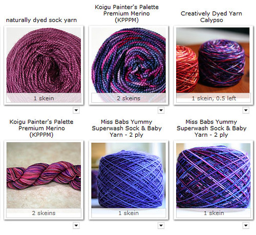 pink and purple sock yarn