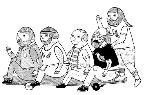 On the maintaining of firm friendships while skating a long board. by Michael C. Hsiung