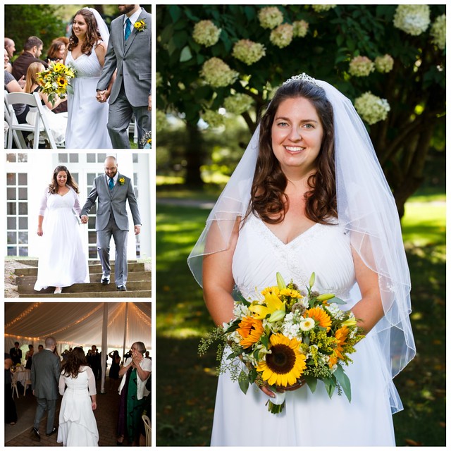 bride's attire collage