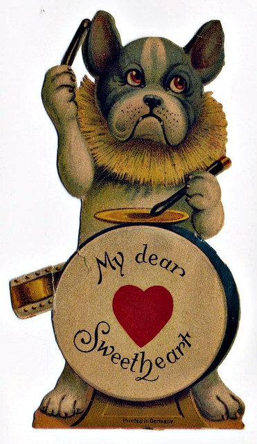 Frenchie Vintage Valentine 'My dear Sweetheart'