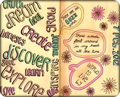 Art Journal spread - words to live by
