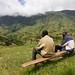 Two friends relaxing on hill in Cherangani Hills North Kenya