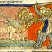 Dragon of the Apocalypse comes from the sea. 1220-70 France. miniature. Bib. de Toulouse