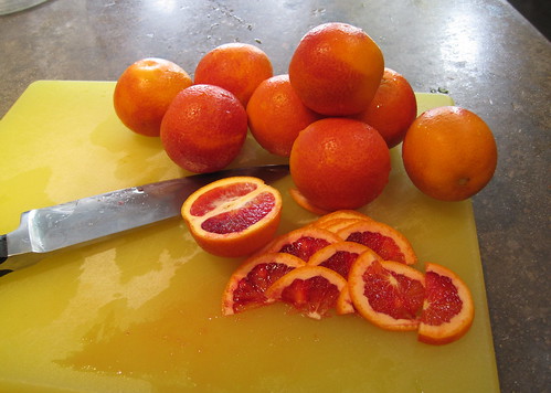 prepping blood oranges