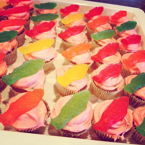 "sushi" cupcakes:)