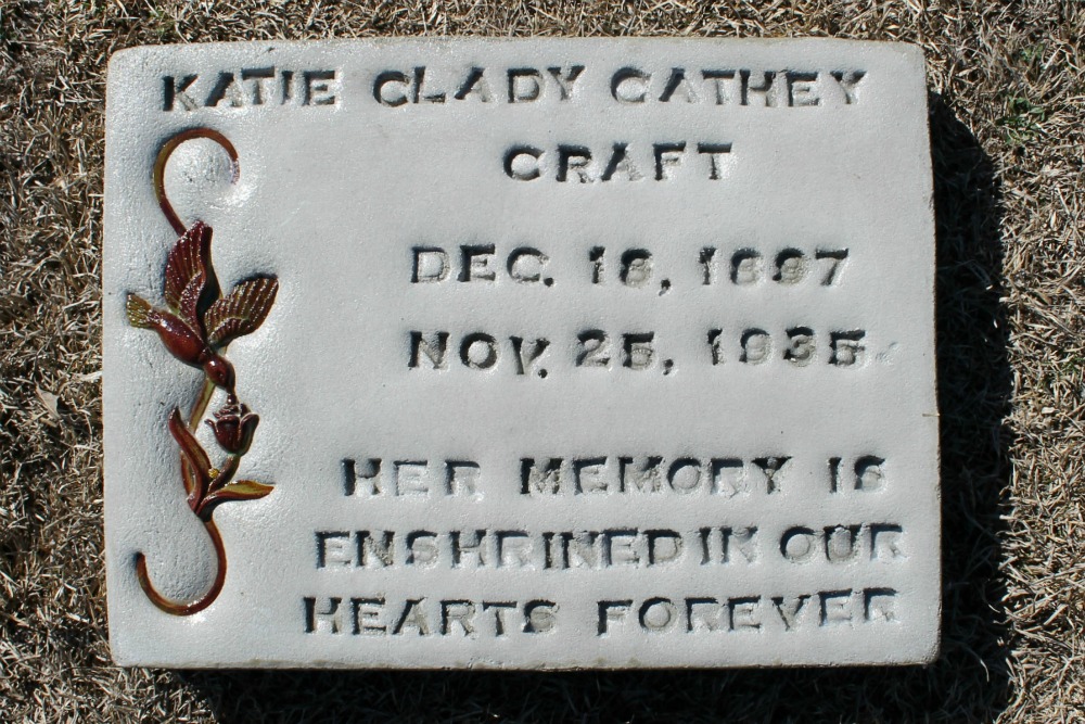 Katie Clady Cathey Craft Headstone