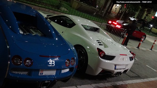 Bugatti Veyron Centenaire 1 of 4 white Ferrari 458 spider and regular 