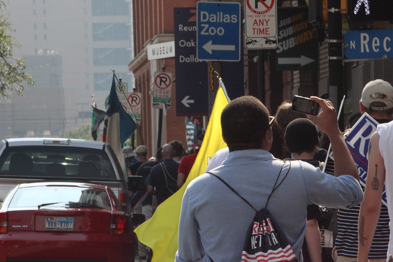 Marching through the streets of Dallas