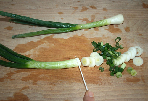 18  -Frühlingszwiebeln schneiden / Cut spring onions