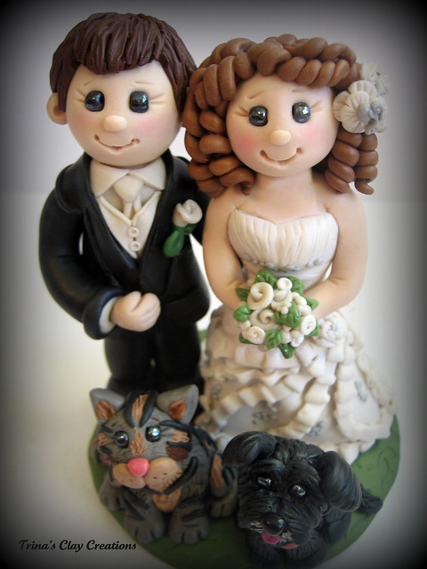 Bride and Groom Wedding Cake Topper A custom made wedding cake topper