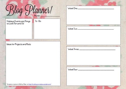 Monthly blog planner floral