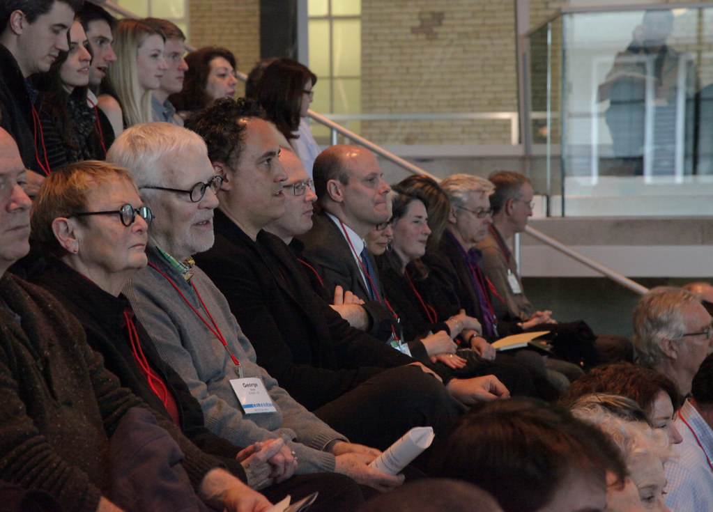 College Alumni and Advisory Council members are part of the capacity crowd at the Rem Koolhaas lecture.