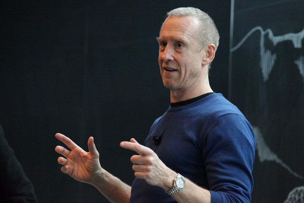 William Forsythe speaks in the Abby and Howard Milstein Auditorium on Saturday afternoon.