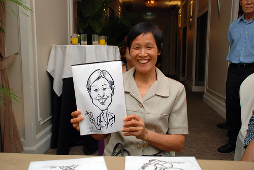 caricature live sketching for wedding dinner @ Goodwood Park Hotel - 7