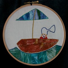 Embroidery of the Oyster's boatman drawing, by Léan