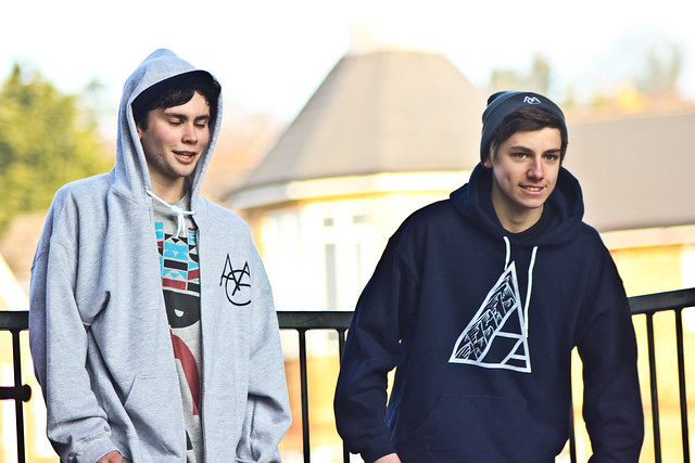 Nick Rodbourne - AAC Grey Zip Up Hoodie and Chris White - Act Appalled Navy Hoodie