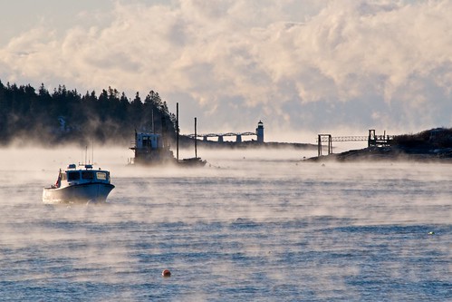 Lighthouse in Sea Smoke by Broot - Thanks for 135,000 views!