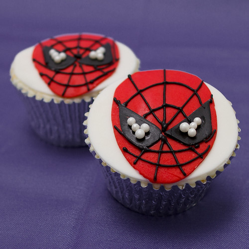 Gluten Free Clementine and Almond Spiderman Cupcakes