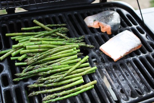 Almost Grilled Asparagus and Salmon