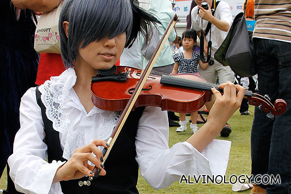 Violin playing character