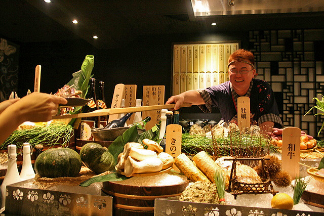 Chef Yamamoto from Osaka heads the Robata operations at Mikuni