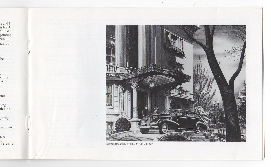 Cadillac Lithograph c1950s Illustration