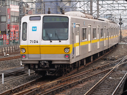 Tokyo Metro 7000 series in Tokorozawa, Tokorozawa, Saitama, Japan /March 14,2008