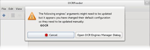 OCRFeeder warnings
