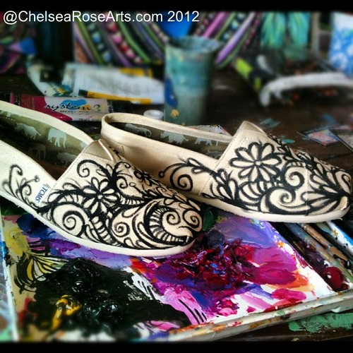 I am having fun painting shoes!