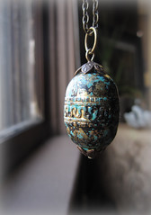 turquoise barrel necklace