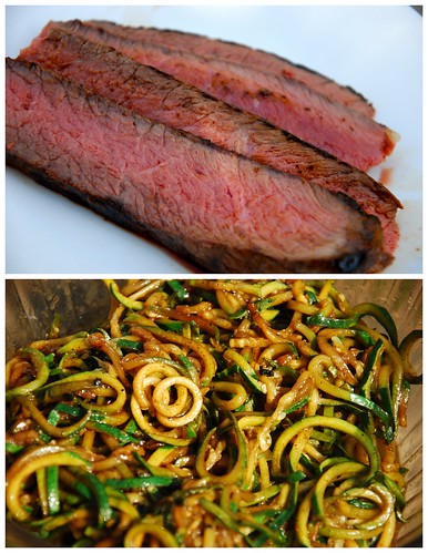 balsamic london broil and zucchini noodles