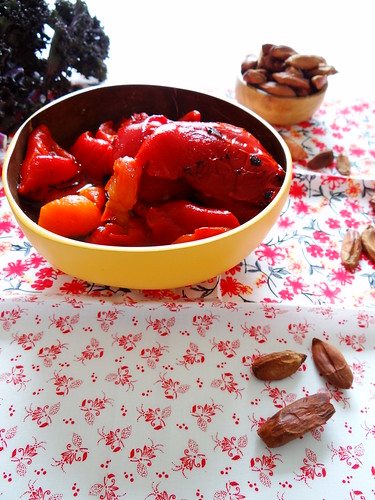 roasted red pepper + kale pili pesto