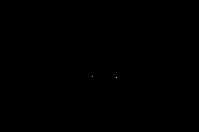 Jupiter (left) Venus (right) as close as they get on Monday evening 03/12/2012