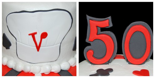 50th birthday cake details - 50 and chef hat