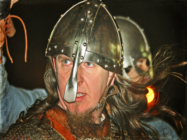 Viking warrior at the Viking Fire Festival in York