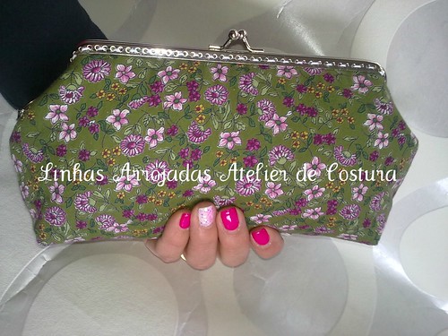 Clutch verde com flores by ♥Linhas Arrojadas Atelier de costura♥Sonyaxana