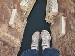 Foot Dangle, A long Way Down to the Hoover Dam Facilities