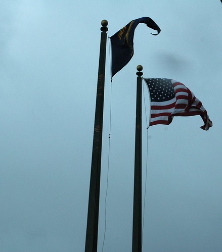 Flags at LBCC before storm by palmtbill@yahoo.com