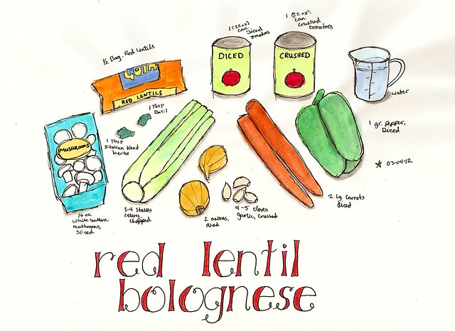 red lentil bolognese