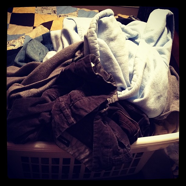 The pile of laundry I have to fold... Good thing I enjoy it!